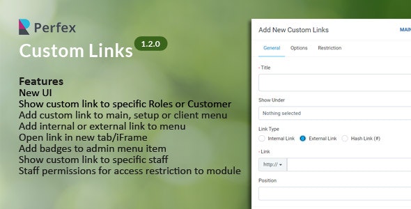 Custom Links for Perfex CRM