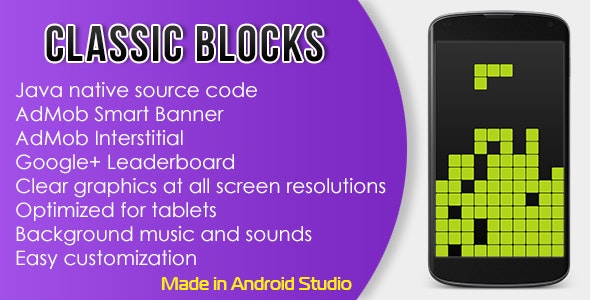 Classic Blocks with AdMob and Leaderboard